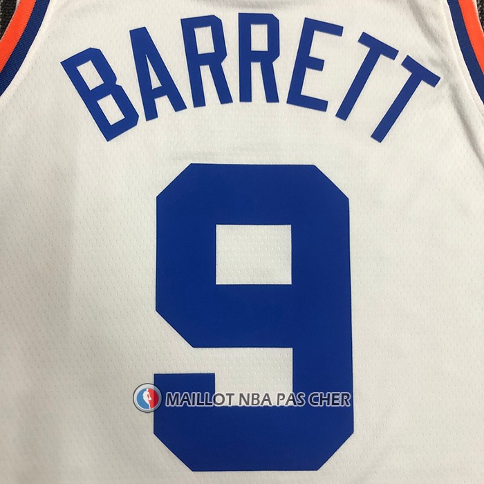 Maillot New York Knicks Rj Barrett NO 9 75th Anniversary Blanc
